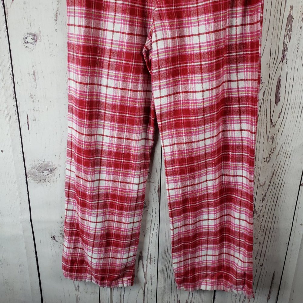 Sonoma Womens Pajama Pants Size Small Plaid Pull On Stretch Waist Cotton Red - Picture 5 of 5